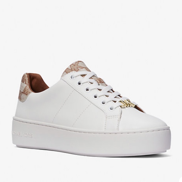 New🤎Michael Kors Women Poppy Logo Trim Sneaker - Picture 1 of 4